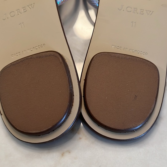 EUC J.CREW Isla Crosshatch Iridescent Two Strap Sandal - Size 11 - Picture 5 of 7